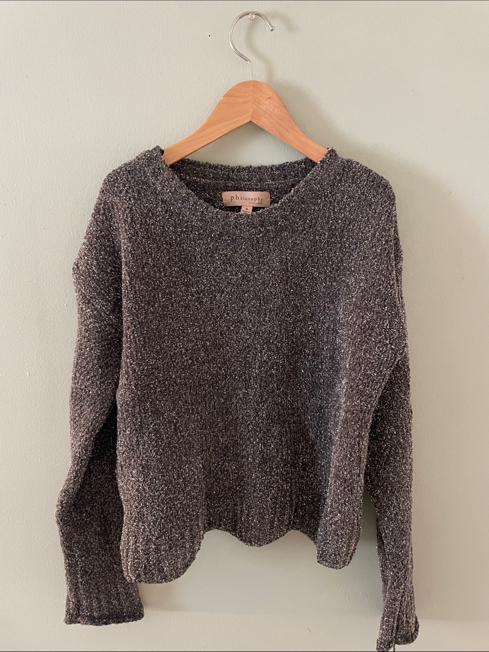 Philosophy Cozy Charcoal Crewneck Sweater